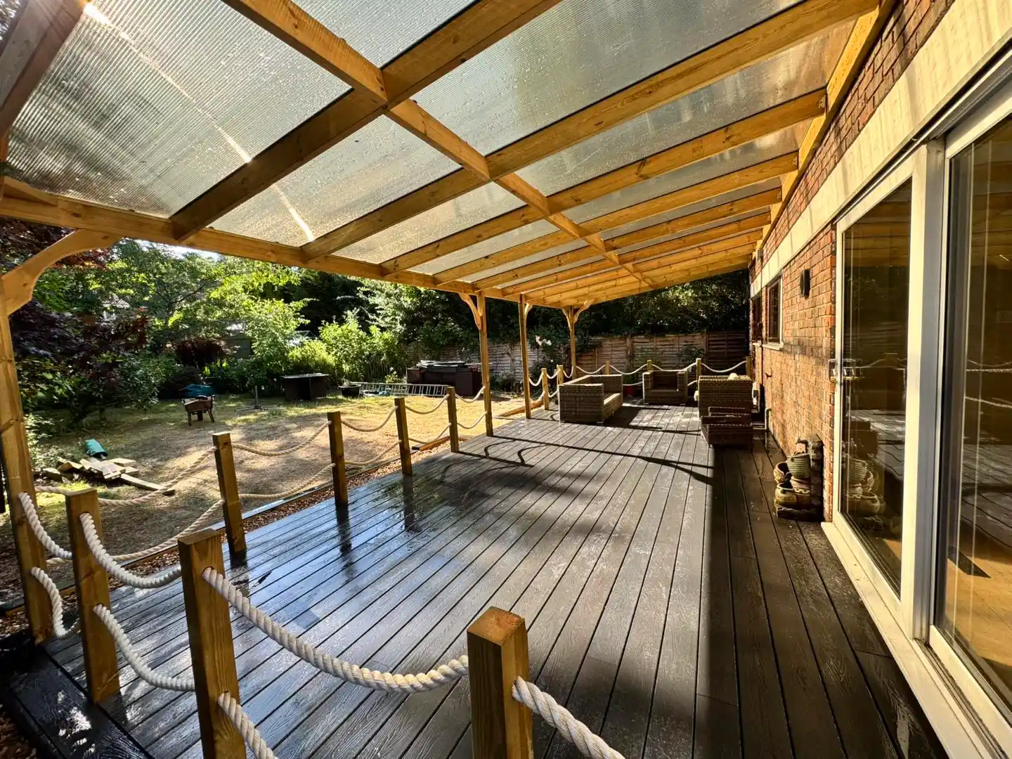 Garden decking installation in Hampshire